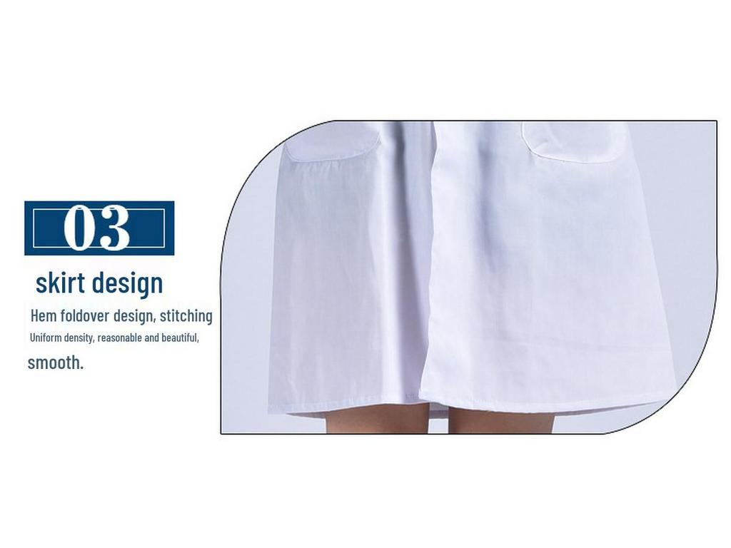 Women's Long-Sleeved White Lab Coat for Medical, Nursing, and Laboratory Use