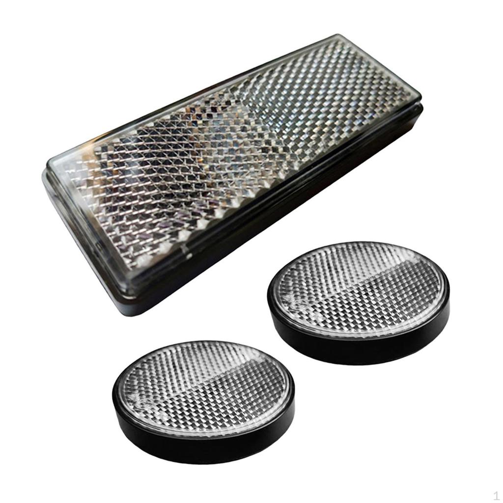 3 Pieces Motorcycle Night Reflector Replaces Reflective Strip for Trailer Car Motorbike Boat