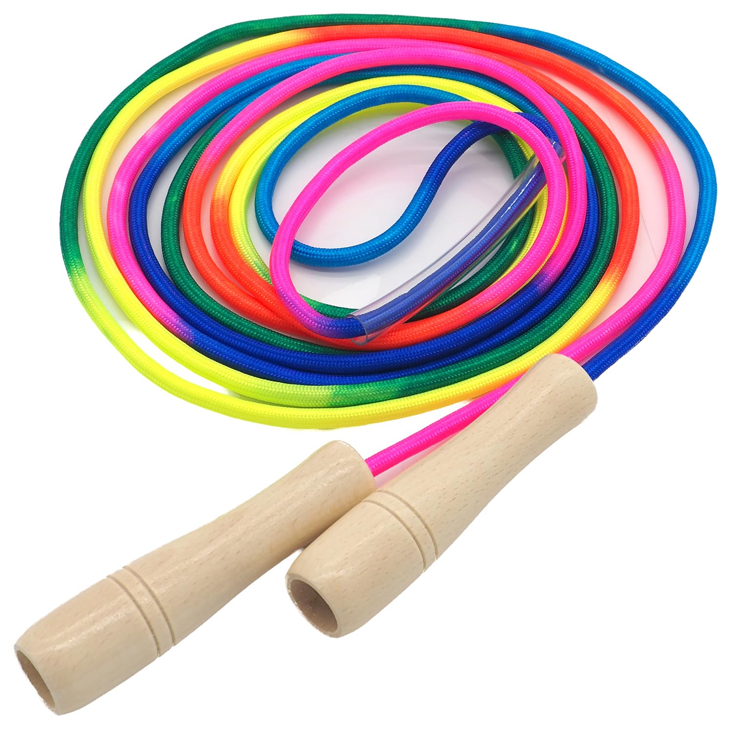 Audio group jump long jump 5m jump rope long jump rope for jump jump rope for group competition practice wooden rainbow colored colorful enthusiasts,