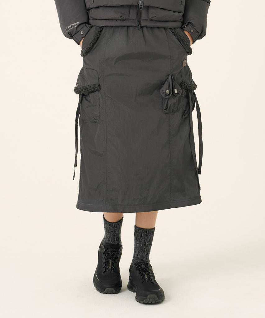 Bbc Earth W Bobble Brushed-Lined Skirt_Charcoal