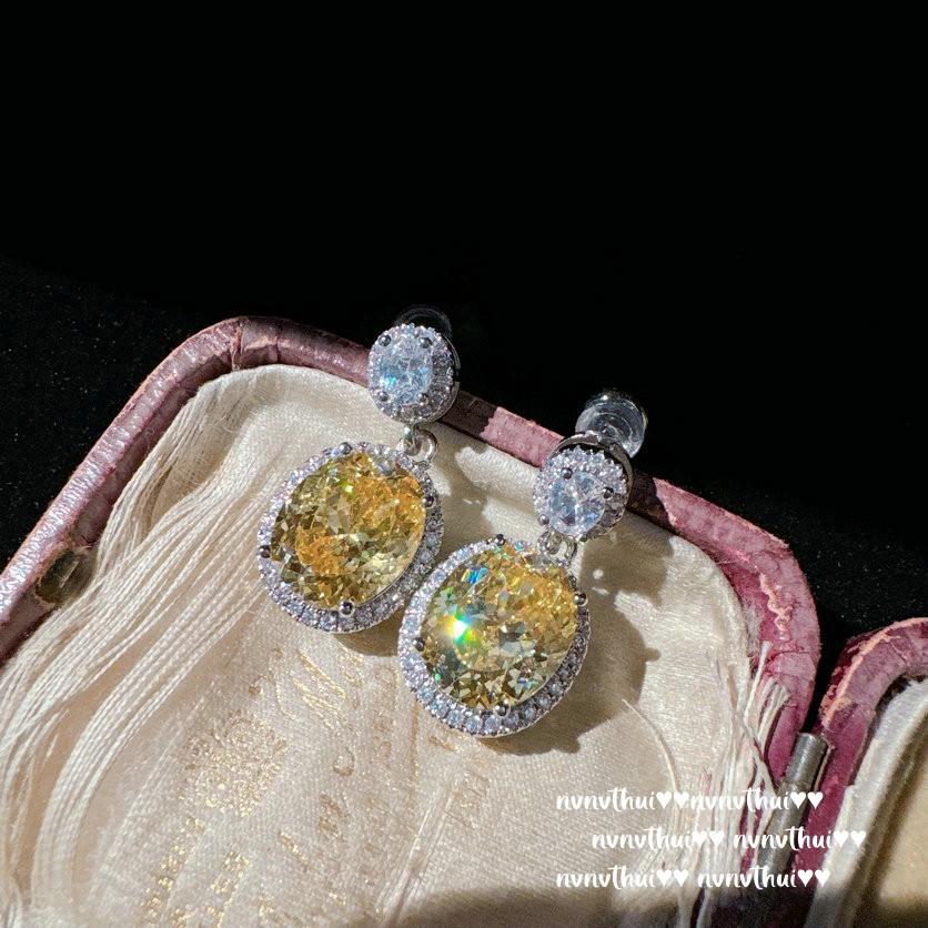 Cinderella Twilight Yolk Egg Necklace, Mermaid Tears, 18K Gold Plated, Sunset Yellow Zircon Droplet Earrings