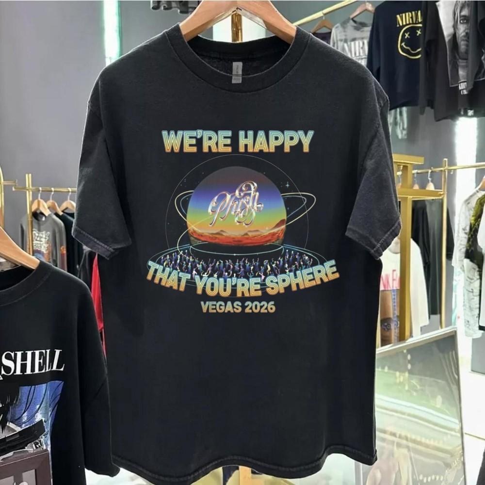 

The Eagles We #039re Happy That You#039re Sphere 2026 Black T shirt Vtg NH27544 Unisex T-Shirt XXXL