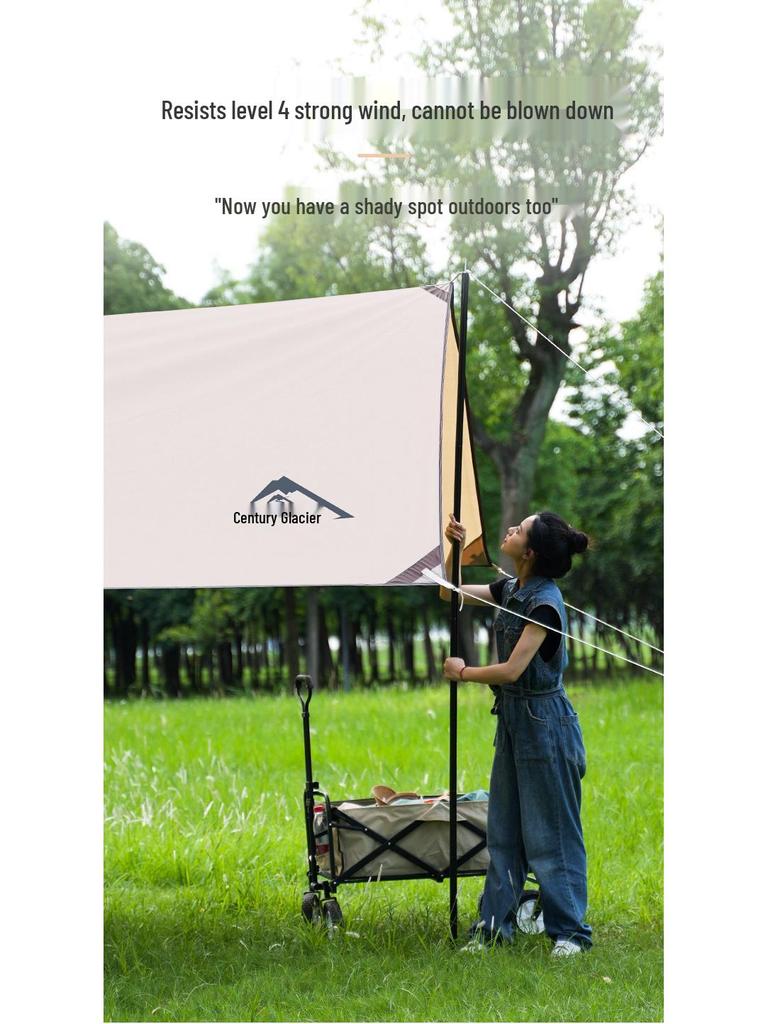 Silver Coated Large Outdoor Camping Sunshade Tent - Rainproof Pergola for Picnics