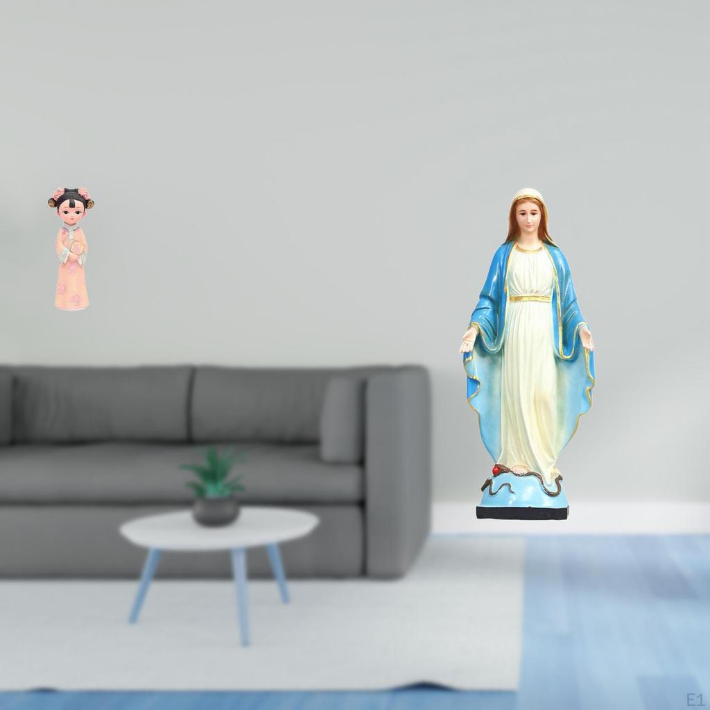 Graceful Ancient Lady Resin Statue Sculpture Miniature Figurine Traditional Chinese Religious Jesus