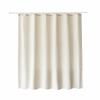 Linen Look Shower Curtain - Thick & Waterproof Bathroom Fabric with Plastic Hooks