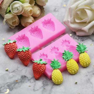 Silicone Mold for Baking Strawberry Pineapple Chocolate Mold DIY Cake Decoration Mold Cake Decorating Tool Cupcake Topper