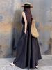 Plus Size Sleeveless Slimming Long Dress - BF Style Casual Round Neck Pullover Skirt