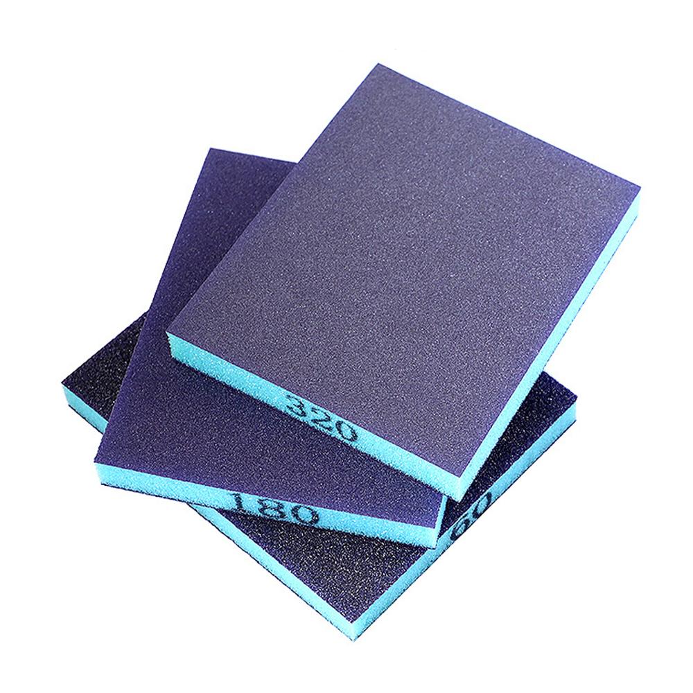 6PCS Sanding Sponge Set 60-320 Grit Washable Reusable Wet Dry Blocks for Wood Metal Glass Furniture Polishing