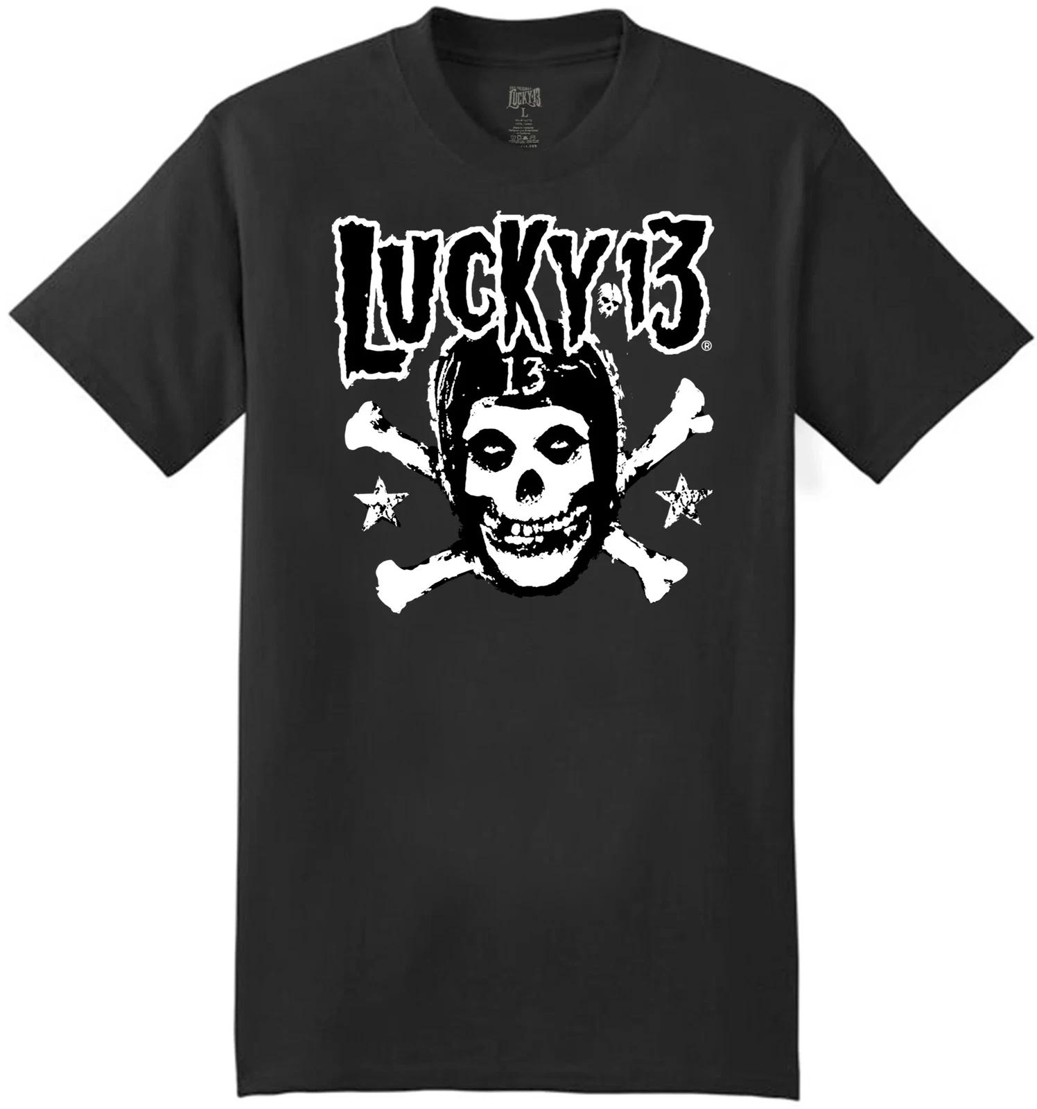 Оригинальная футболка LUCKY 13 Crimson Stars Черная 4XL НОВАЯ 4XL