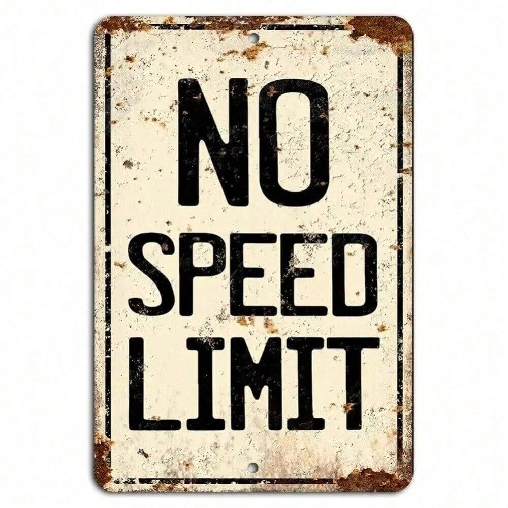 Vintage Metal Sign Speed Limit Poster Bar Wall Decor