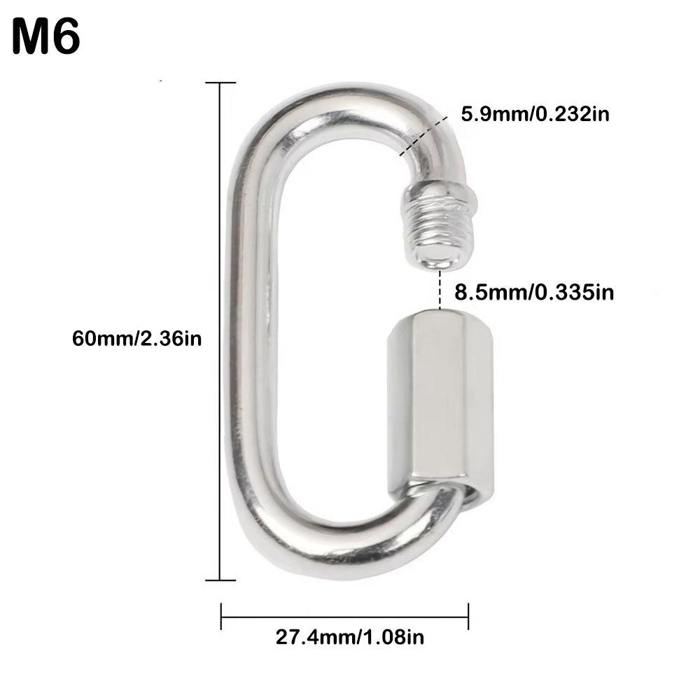 New 304 Stainless Steel Quick Link Oval Heavy Duty Rope Connector D Shape Locking Carabiner Clip Hammocks