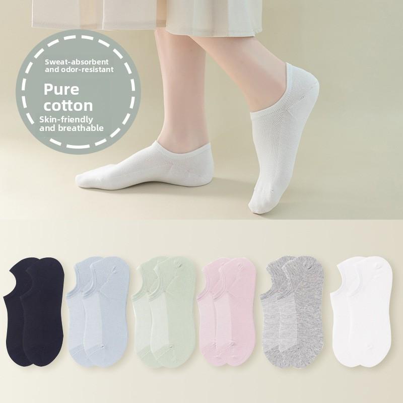Sock Children's Summer Pure Cotton Thin Mesh Short Socks, Breathable, Odor-resistant, Sweat-absorbent, Shallow-cut Boat-shaped Socks