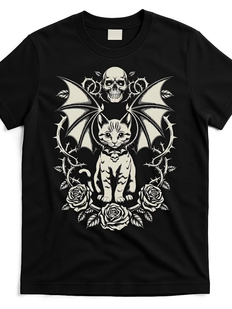 black-cat-goth-kitten-halloween-skulls-rose-mom-dad-t-shirtSame style for
