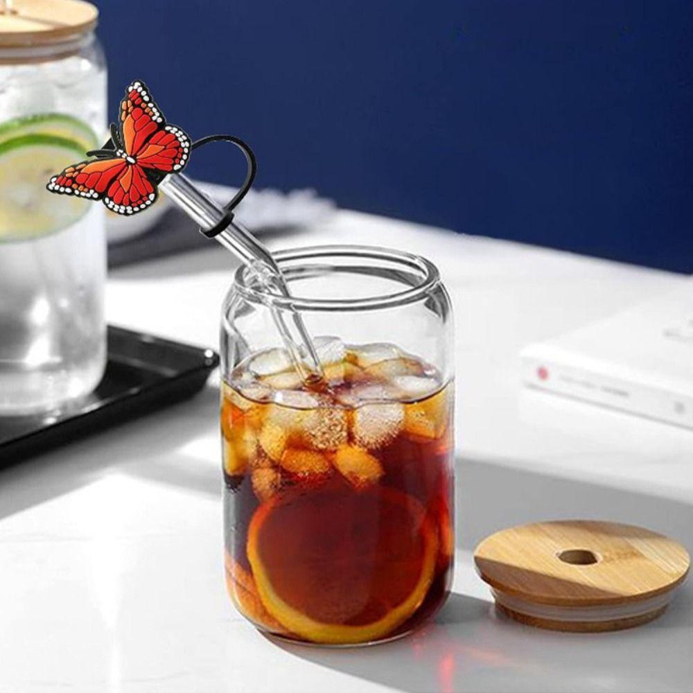 Splash Proof Straw Plug Silicone Drinking Dustproof Cap Creative Straw Topper  Cup Accessories
