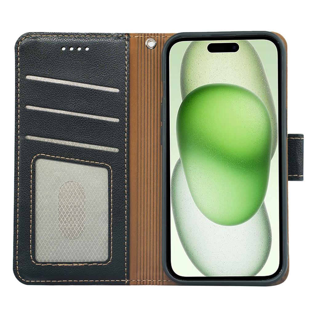 For iPhone 14 Case RFID Blocking Wallet Litchi Texture Leather Phone Cover Magnetic Clasp