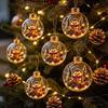 Festive Indoor Home Decorations Glowing Christmas Story Ornament, Light-Up Ball Hanging Decor with Warm LED Light, Light Up Seasonal