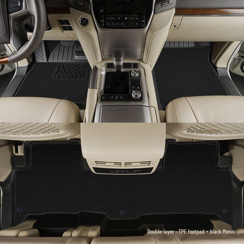 Waterproof Wear-Resistant Carpet Floor Mats for Toyota Land Cruiser LC200/LC300 Door Sills