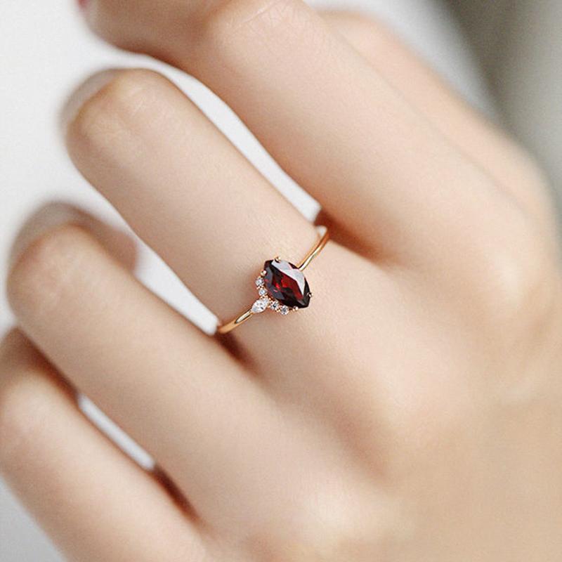 Designer Creative Charm Ruby Faceted Process Opening Adjustable Ring French Light Luxury Charm Aristocratic Lady  Jewelry