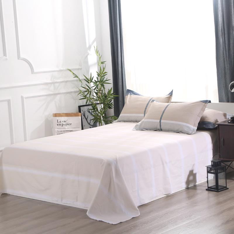 Simple Cotton Bed Sheet for Double Bed - Suitable for Summer & Student Dormitory, 40 Count, All Seasons