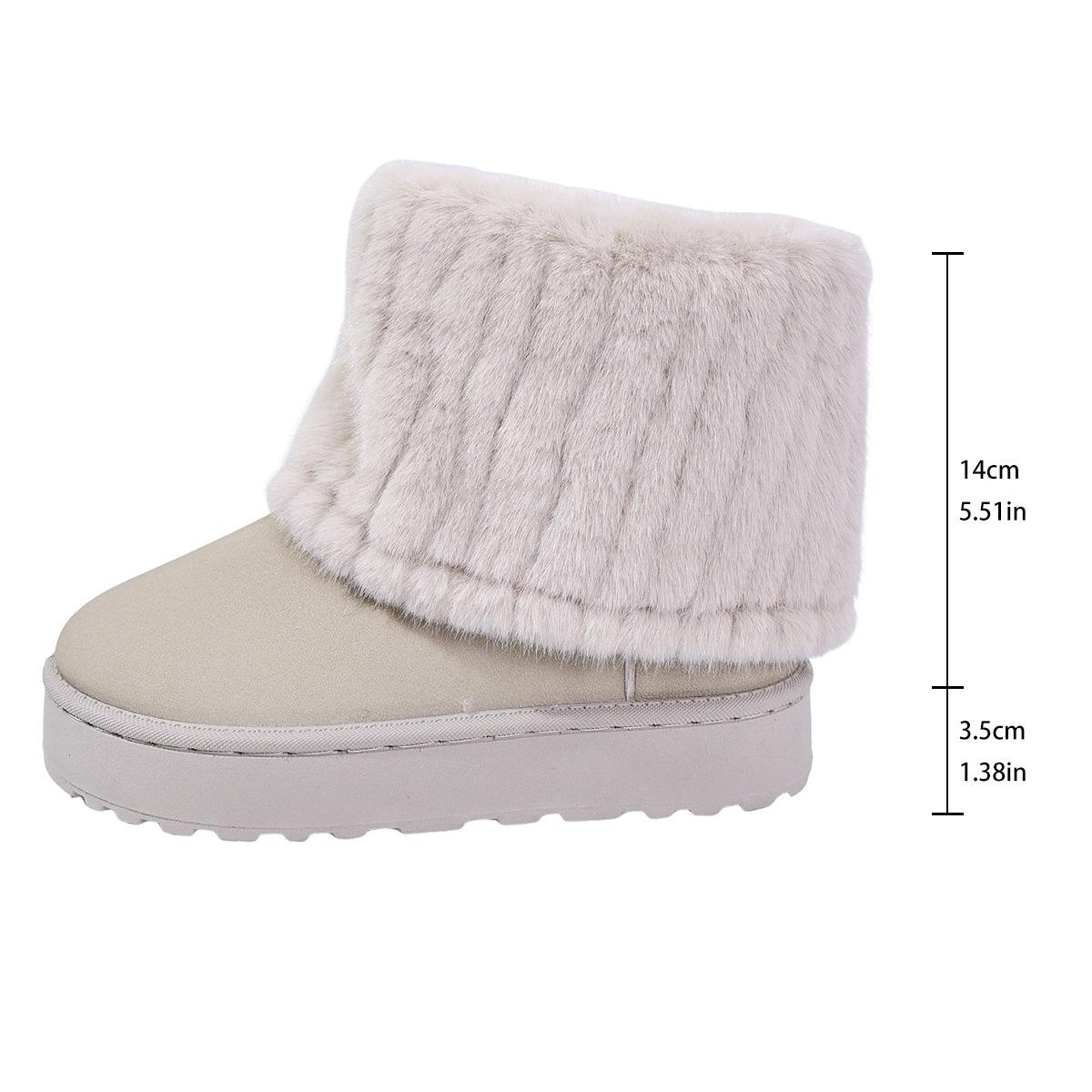 

Winter new thick-soled sleeve short plush snow boots women s medium tube splicing foreign trade 44 size boots 36