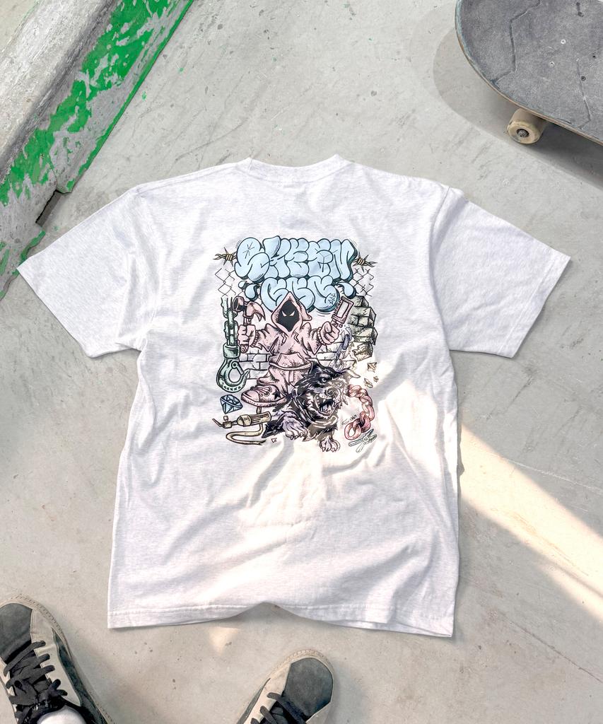 Sinteulipeulsigseu Hardcore Graffiti T-Shirt Ash