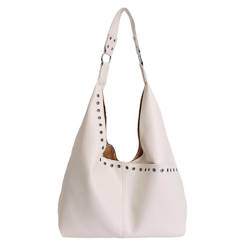 Large capacity fashion commuter tote bag women's 2026 spring new light luxury shoulder underarm bucket bag