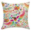 Mexican Otomi Floral Animal Pillow Covers Boho Ethnic Peachskin Cushion Cases For Sofa Livingroom Bedroom Home Decor