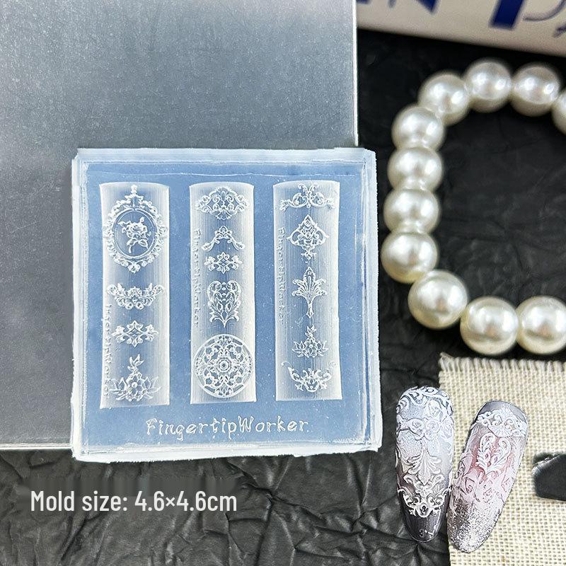 High Transparency Ice Flower Embossed Crystal Butterfly Nail Art Gel Mold