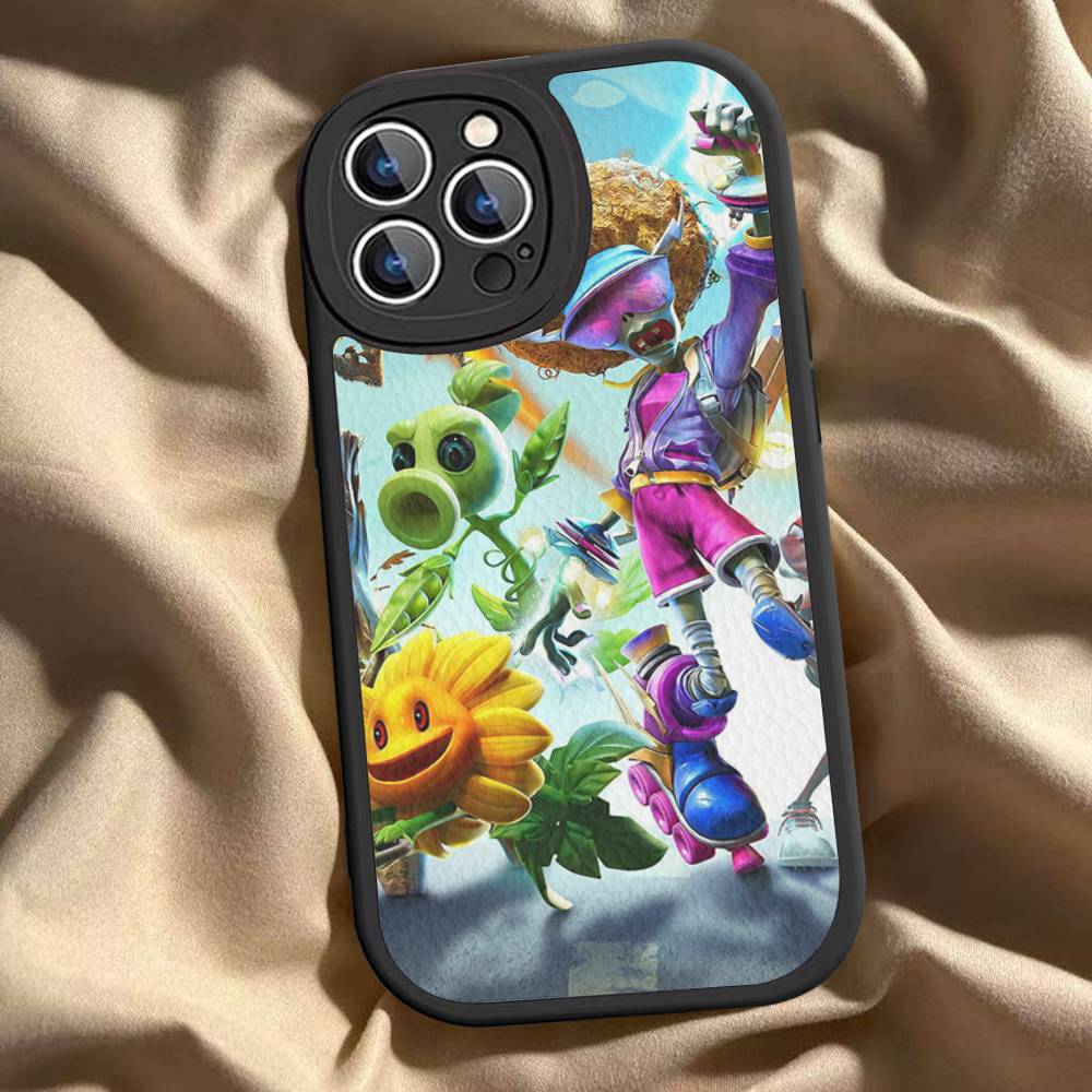 Game P-Plants Z-Zombies Phone Case For IPhone 16 15 14 13 Pro Max 11 12 Plus Leather Silicone Cover