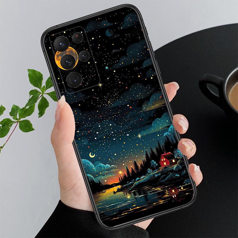 

Phone Case For Samsung A55 A16 A56 A36 A35 A15 A53 A54 A33 A34 A25 A05S A52 A52S A14 A26 A71 House Night Light Moon Scenery A52