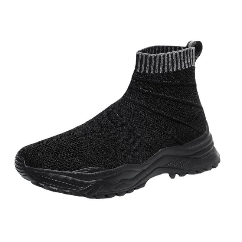 Large size fly-woven shoes casual shoes high-top couple shoes socks sports breathable shoe size