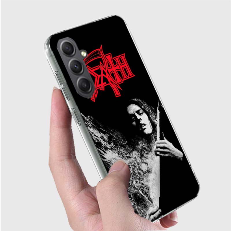 Metal Band D-Death Phone Case for Samsung A16 A26 A36 A56 A17 A37 A57 A07 A06 A02S A03 A04S A05S Galaxy Note 20 10 A50S A71 A51