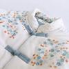 Women's Floral Print Quilted Cotton Coat New Chinese Style Stand Collar Frog Button Long Sleeve Winter Jacket