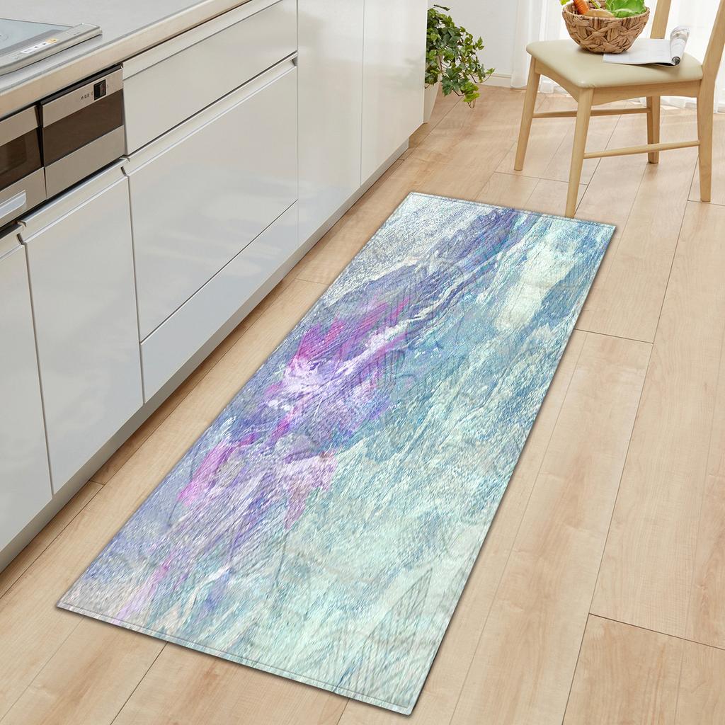 Marble Bathroom Non-Slip Door Mat Bathroom Absorbent Floor Mat Kitchen Dirt-Resistant Long Living Room Carpet