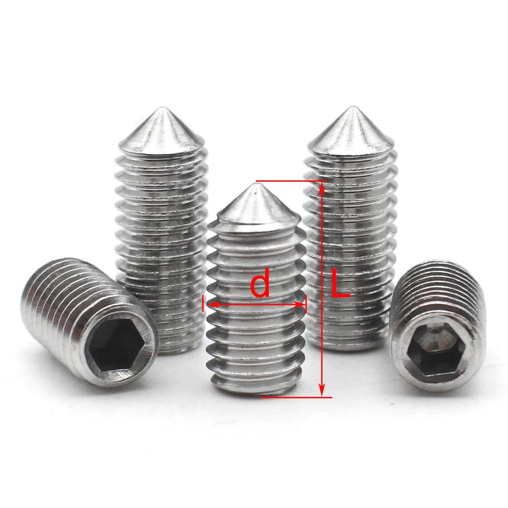 

10pcs Hex Hexagon Socket Set Screws M2 M2.5 M3 M4 M5 M6 M8 M10 M12 304 Stainless Steel none head Allen Cup Cone Point Grub Screw 10pcs-M8x12mm