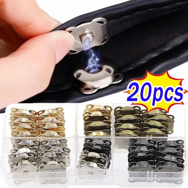 20pcs Metal Snap Magnet Button Magnetic Double Rivet Fastener Clasp Closure Buckle for Clothes Bag DIY Craft Sewing Accessories