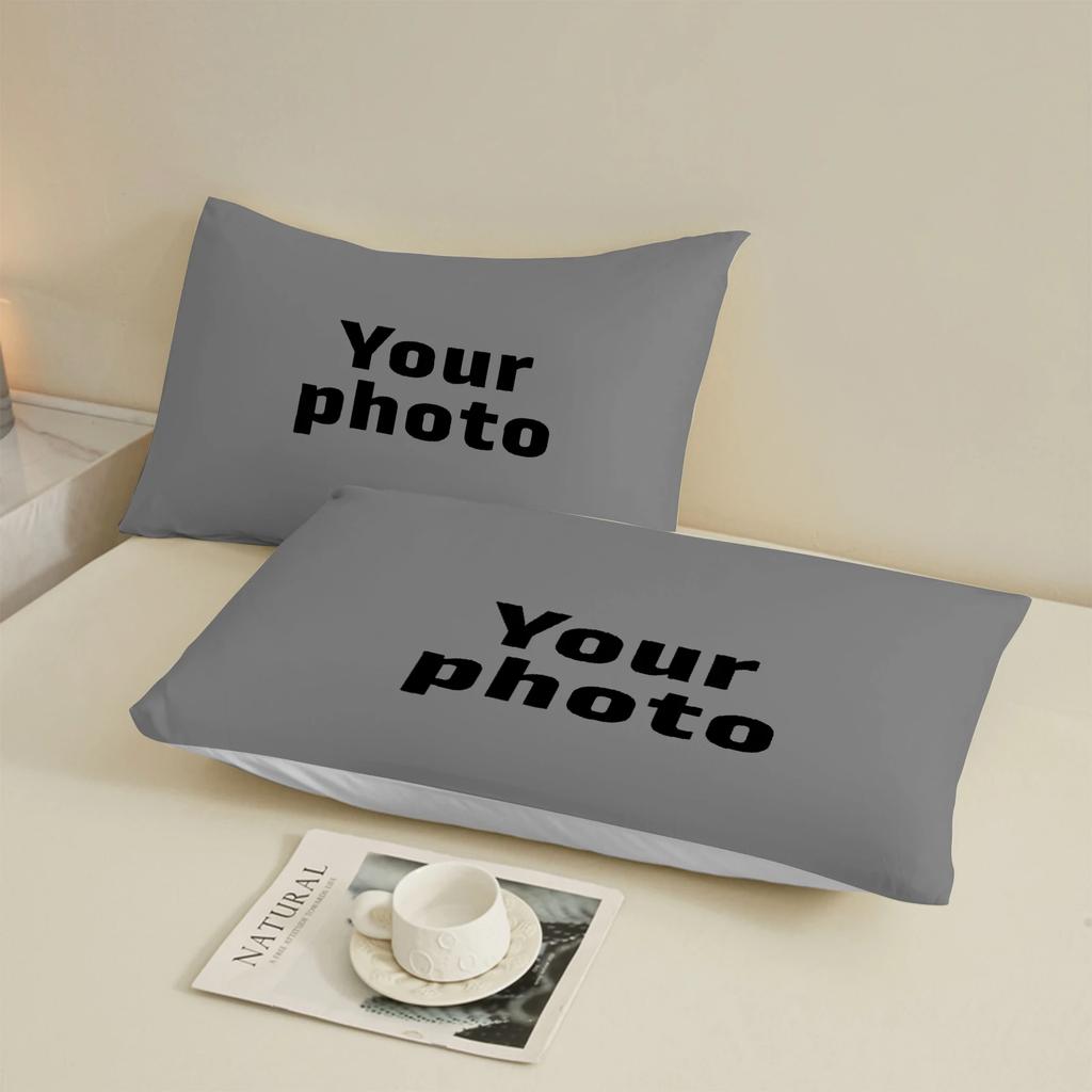 Custom Po Bedding Set 3D Printed Duvet Cover Set Upload Your Po Logo Soft Single Double Queen Size Bed Set For Home Decor