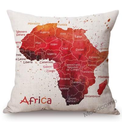 Africa Map Geometrics Home Decorative Sofa Throw Pillow Cover Nordic Cotton Linen African Pattern Cushion Cover Case Mudcloth