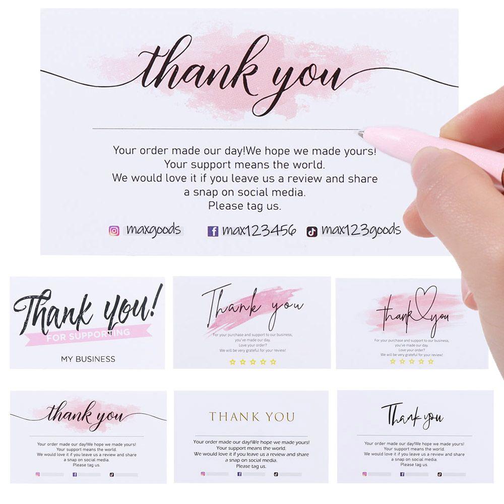 30Pcs Greeting Tags Thank You For Your Order Kraft Paper Card For Small Business DIY Crafts Gift Decoration Card Online Retail