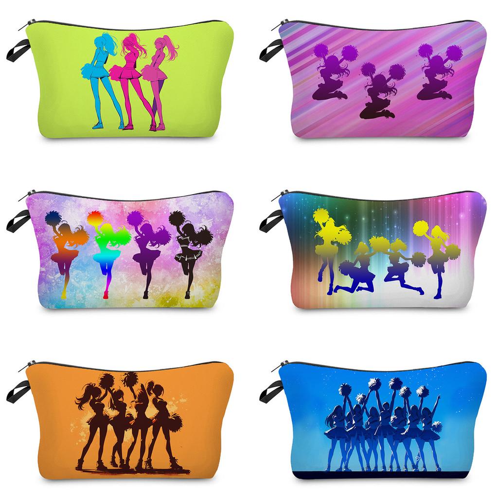 Women Cheerleading Team Print Cosmetic Bag Toiletries Organize Travel Storage Case 6843