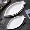 White Ceramic Irregular Oval Fish Plate