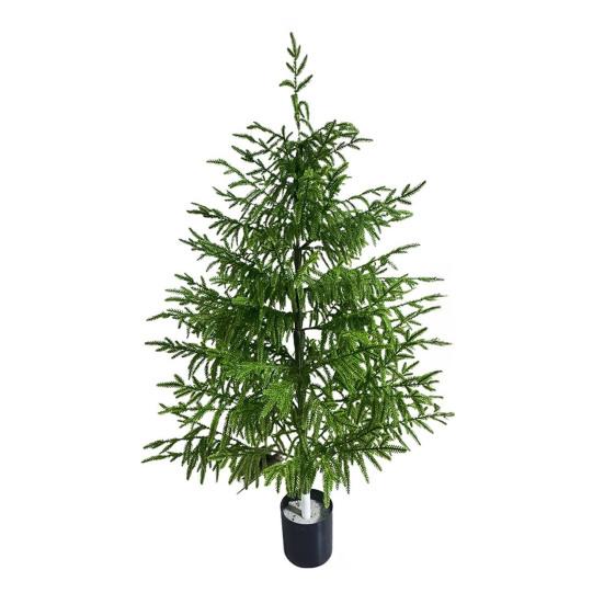 Umělý strom Norfolk Pine Real Touch Faux Zasazený vánoční stromek pro vstupní prostor, obývací pokoj, kancelář, byt, sváteční vnitřní venkovní dekorace