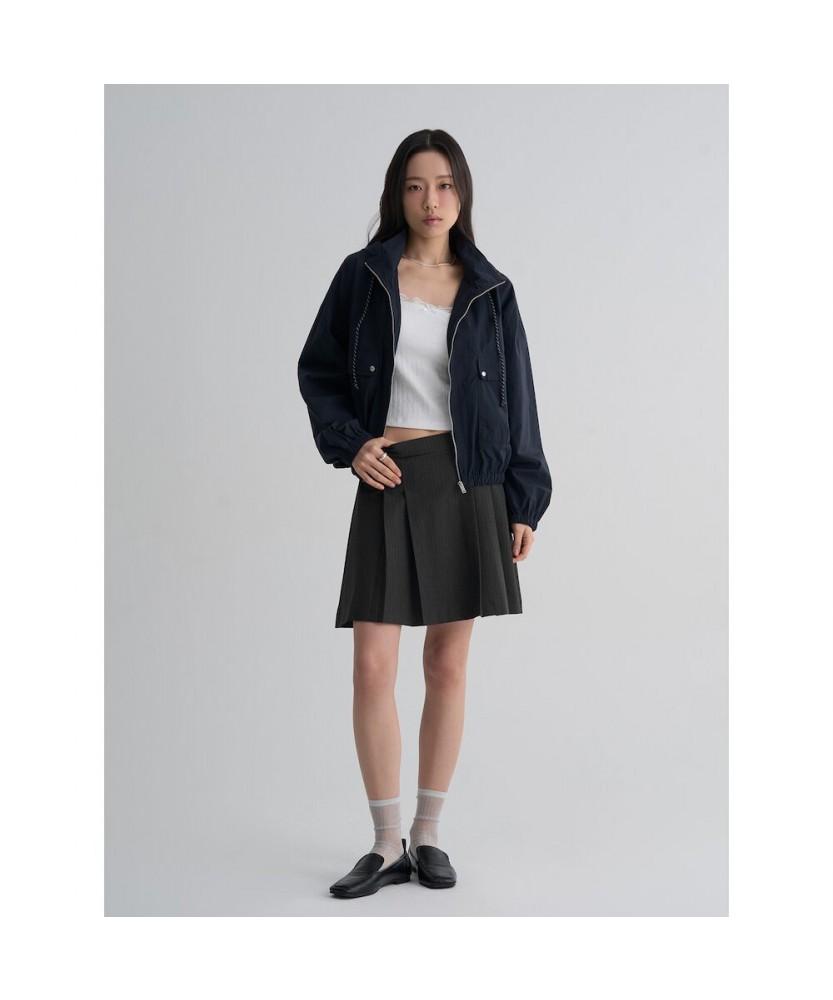 8SECONDS Striped Pleated Mini Skirt Ash