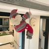 Christmas Curtain Buckle Decor Santa Claus Elk Snowman Cartoon Home Ornament Gift New Year Holiday Window Decoration Accessories