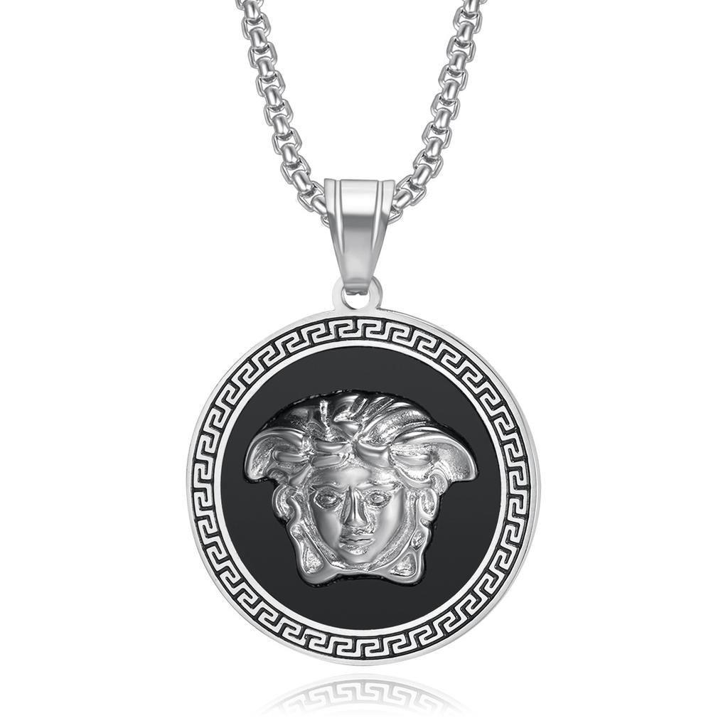 Jewelry Titanium Steel Gold-plated Diamond Greek Mythology Pendant Necklace