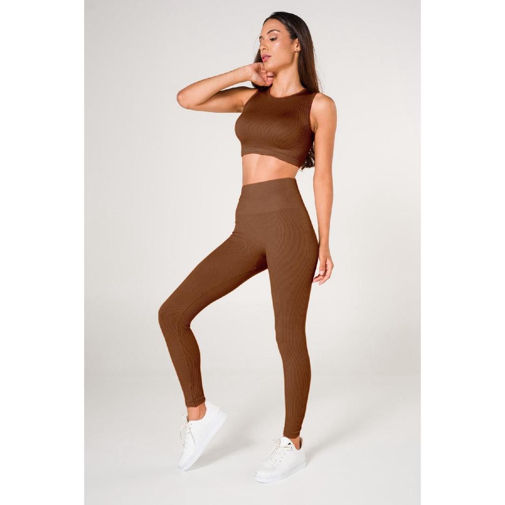 Nahtloser, gerippter Sport-BH