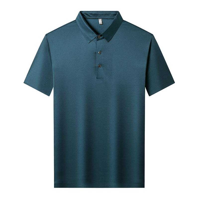 Men's Wrinkle-Resistant Polo - Summer 2026 Business Casual, Short-Sleeve, Non-Iron Collared Shirt for Middle-Aged Dads