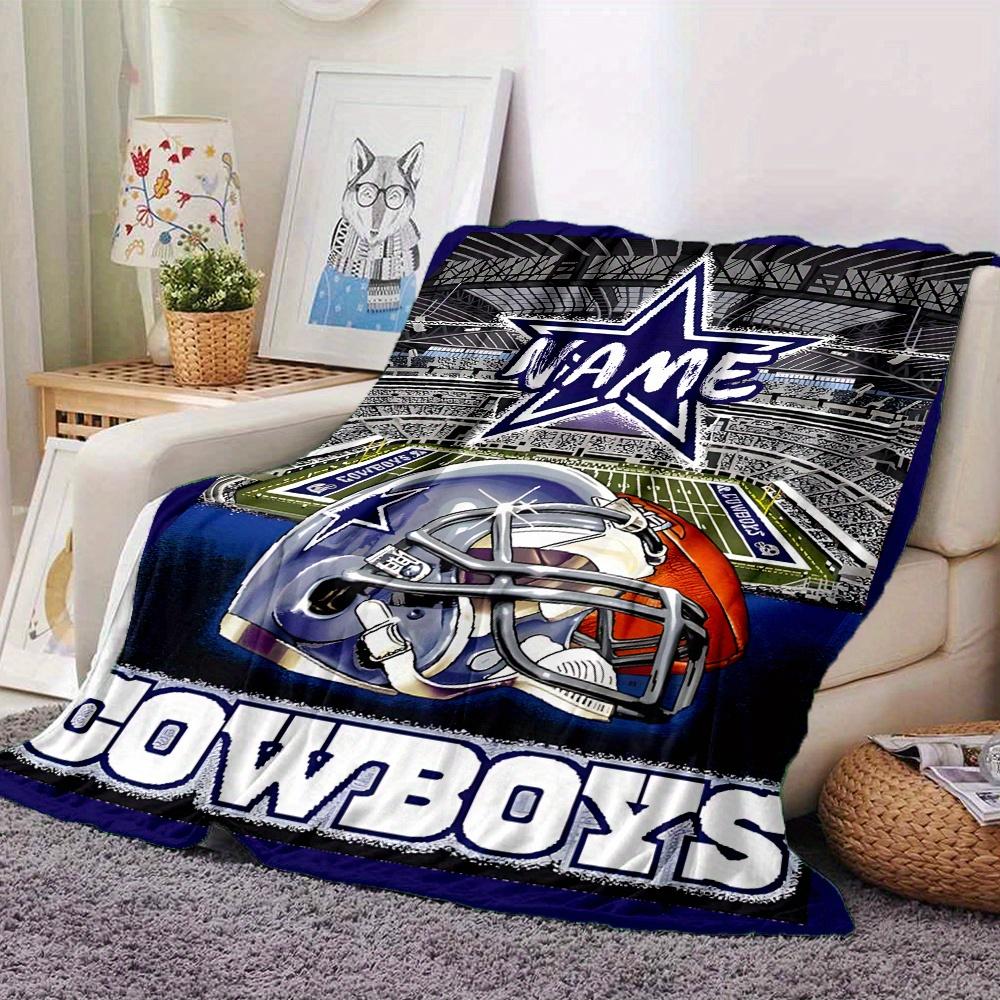 Cowboys Helmet Stadium Star Customized Your Name Blanket Lightweight And Comfortable Warm Blanket Suitable For Bed Home Chair Office Sofa Camping