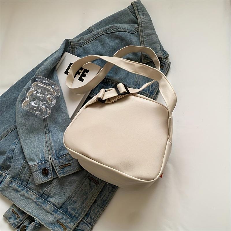 [Stylish Crossbody Bag] Stylish Nylon Women's Crossbody Bag - Solid Color, Casual Urban Design, Front Zipper Pocket