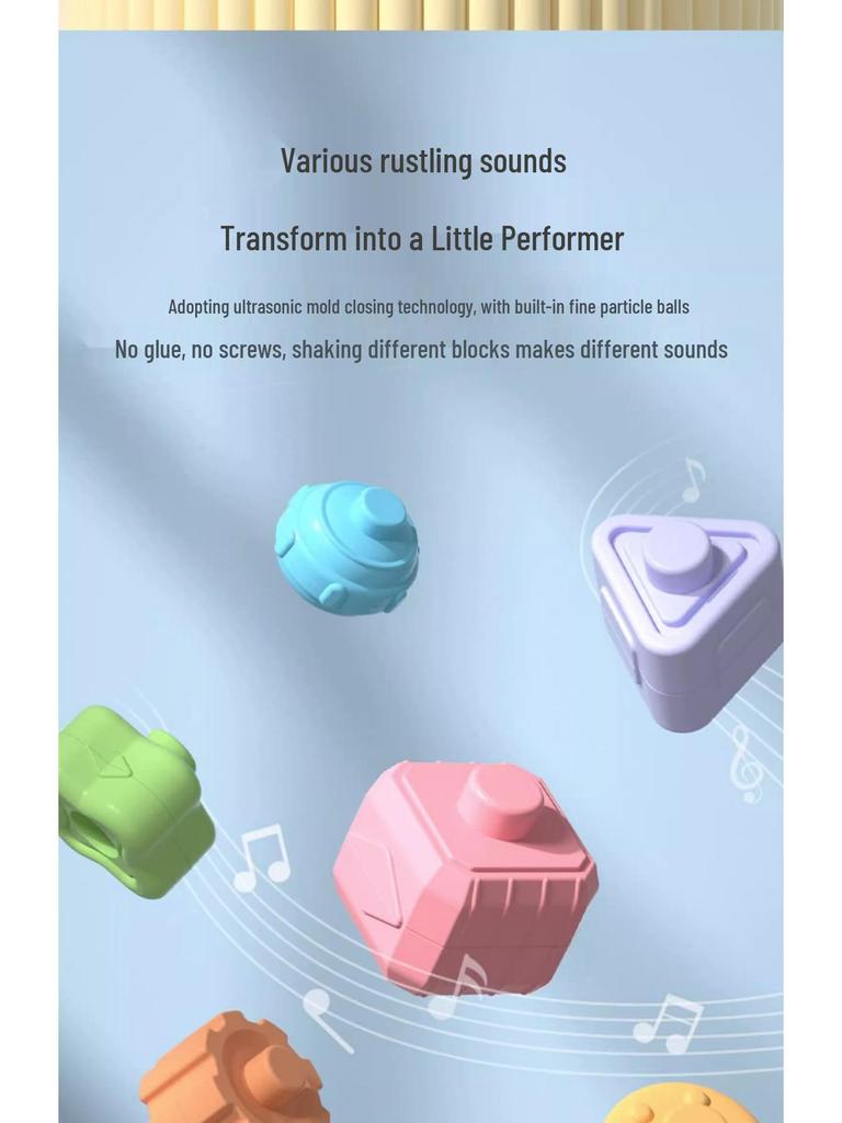 Rubik's Cube Rainbow Building Blocks Puzzle for Baby's Fine Motor Skills, Ages 1-2